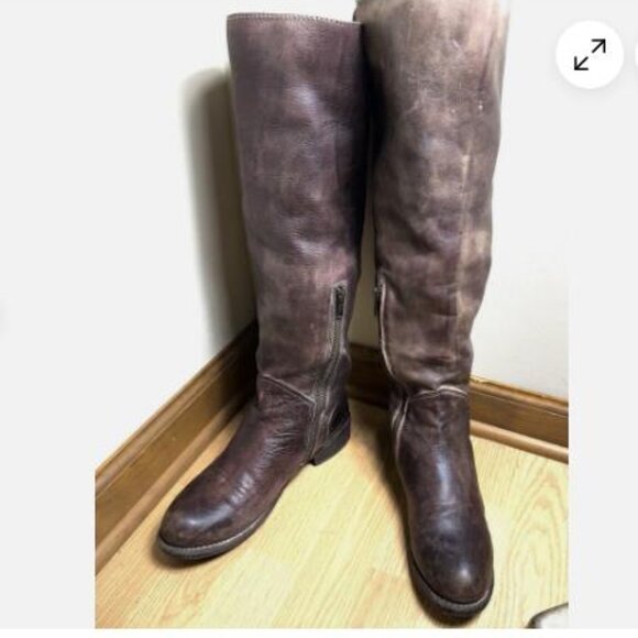 Bed Stu Cobbler MANCHESTER Tall Knee Boot Women's US 8 Rear Lace Side Zip - Picture 2 of 10